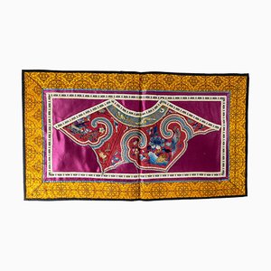 19th Century Fine Chinese Silk Embroidered Panel with Robe Cuff
