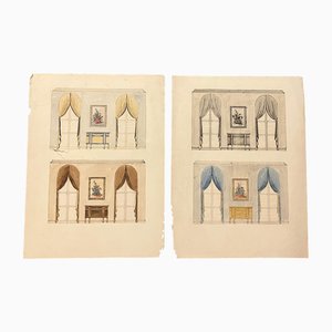Untitled, 1920s, Watercolors on Paper, Set of 2