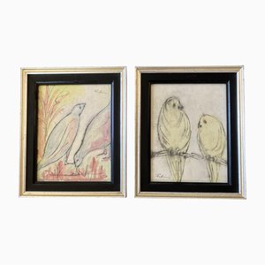 Perkins, Untitled, 1960s, Watercolor on Paper, Framed, Set of 2