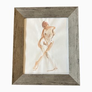 Female Nude, Untitled, 1970s, Watercolor on Paper, Framed