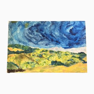 Landschaft, 1980er, Malerei auf Leinwand