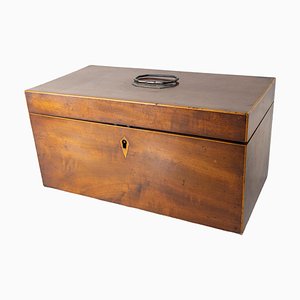19th Century English Mahogany Rectangular Tea Caddy Box