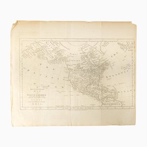 18th Century Map of North America, United States, and Asia by Bowen Thomas and Charles Cooke