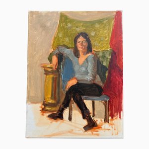 Impressionist Portrait, 1970s, Painting on Canvas