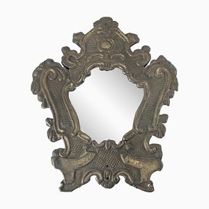 Specchio da parete decorativo in metallo di latta, Italia, XVIII secolo