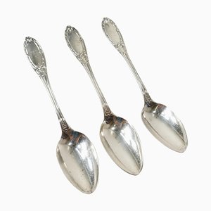 19th Century New York City Coin Silver Spoons in Jenny Lind Pattern by Albert Coles, Set of 3