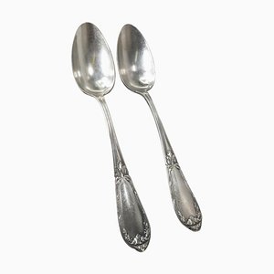 Early 20th Century French Silverplate Spoons by Orbille Paris, Set of 2