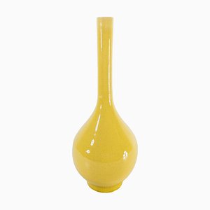 19th Century Japanese Yellow Crackle Glazed Vase