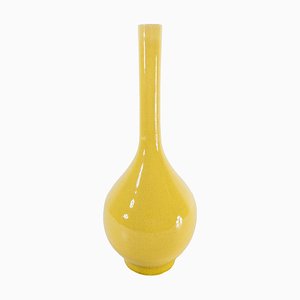 Vaso smaltato giallo craquelé, Giappone, XIX secolo