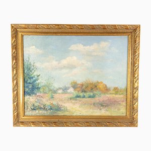 Landschaft, 1890er, Gemälde auf Leinwand, gerahmt