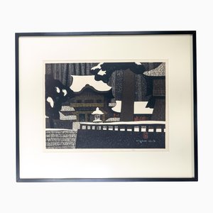 Kiyoshi Saito, Invierno japonés en Nikko, 1969, Impresión en madera