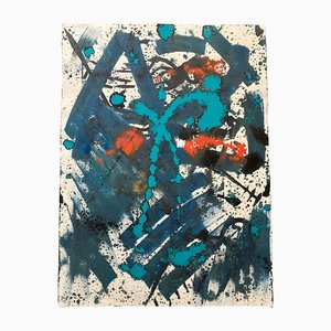 Abstrakte Komposition, 1990er, Farbe auf Papier