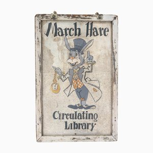 Cartel publicitario de arte pop de principios del siglo XX Hare de marzo Alicia en el país de las maravillas