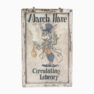 Early 20th Century Pop Art Advertising Sign March Hare Alice in Wonderland