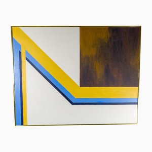 Tableau Acrylique Moderne Mid-Century Géométrique Abstrait