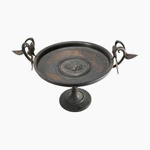 Plat à Tazza sur Piédestal Grand Tour en Bronze, Italie, 19ème Siècle