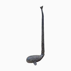 Escultura de ballena de hierro fundido de arte popular