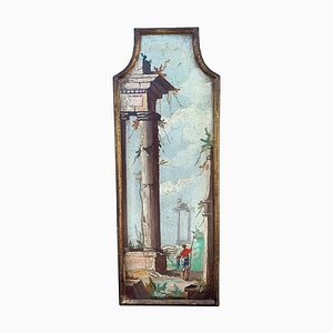 Artista, Grand Tour Capriccio Paesaggio con rovine, XIX secolo, Olio su tavola, In cornice