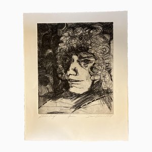 Diane Exline, Studio Proof Female Portrait, 1970s, Etching