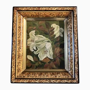 Lilien, 1800er, Gemälde, Gerahmt