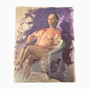 Estudio de figuras desnudas, años 80, Pintura sobre lienzo