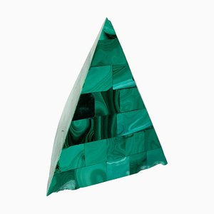 Piramide minerale decorativa in pietra di malachite, XX secolo