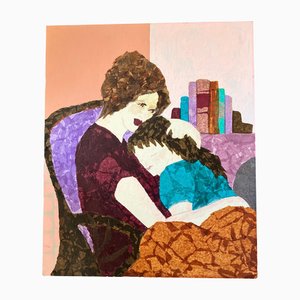 Mother & Child, 1980s, Painting on Canvas