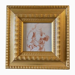 Abstract Female Nude, Watercolor, 1970s, Framed