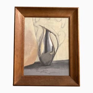 Abstract Still Life with Pitcher, 1980s, Painting on Canvas