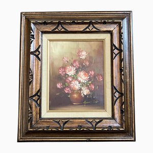 Robert Cox, Pink Roses, 1970s, Painting, Framed