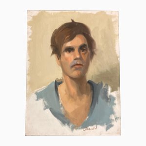 Retrato masculino, años 70, pintura sobre lienzo