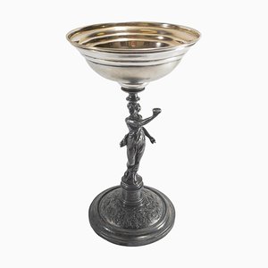 Tazza da tostatura vittoriana in argento placcato e argento, XIX secolo