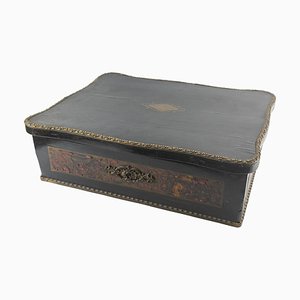 19th Century French Boulle Bronze Inlaid Ebonized Wood Dresser Vanity Box