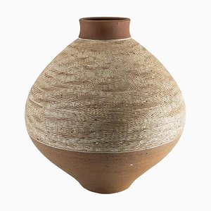 Mid-Century Art Pottery Raku Style Vase, 1984