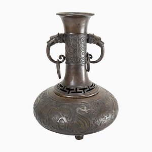 20th Century Japanese Bronze Vase in Archaistic Style