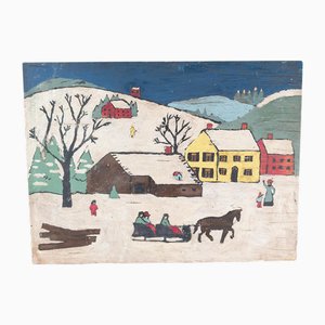 Landscape Sleigh, 1920s, Paint and Plywood