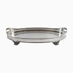 19th Century English Sheffield Silverplate Drinks Tray with Gallery