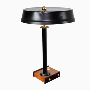 Lámpara de mesa italiana de metal atribuida a Oscar Torlasco, años 50