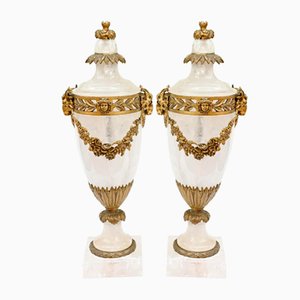 Cassolettes Urns Vasen aus Bergkristall auf Ormolu Montierung, 1860, 2er Set