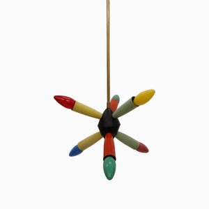 Bunte Sputnik Deckenlampe, Deutschland, 1950er