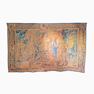 Gobelino de tapiz grande del siglo XVII con el rey en la antigüedad