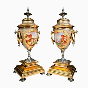 Antique Porcelain Vases, 1860s, Set of 2