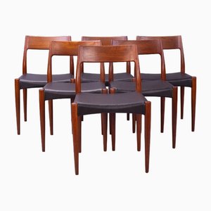 Sedie da pranzo modello Mk175 vintage in teak di Arne Hovmand-Olsen per Mogens Kold, Danimarca, anni '60, set di 6