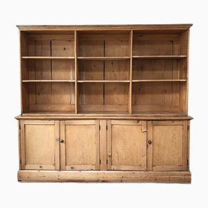 Large Antique English Pine Shelves with Cabinet