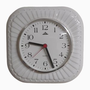 Vintage German Wall Clock with White Ceramic Housing from Meister-Anker, 1970s