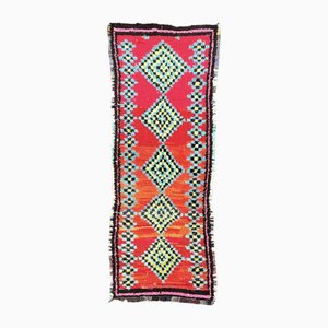 Moroccan Red Boucherouite Berber Cotton Rug, 1980s