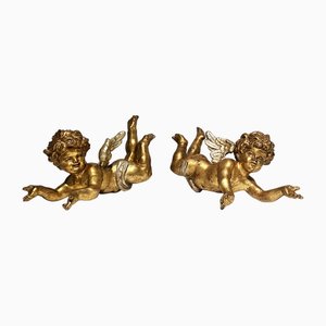 Wood Cupids, Early 1900s, Set of 2