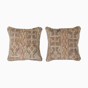 Turkish Pastel Rug Pillow Covers, 2010s, Set of 2