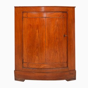 Antique French Wooden Bow Front Corner Cabinet, 1850s
