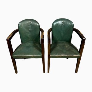 Armchairs Art Deco Armchairs attributed to Jacques Adnet, Set of 2